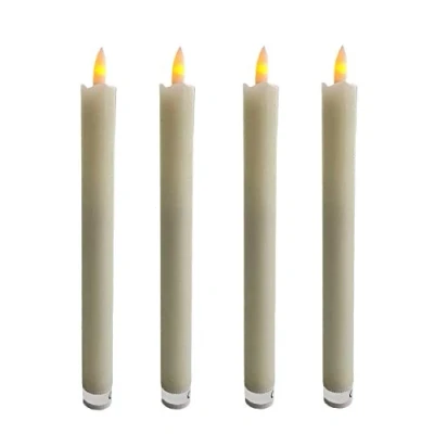 Abbildung von LED Stabkerze aus Echtwachs 25 cm 4 Stück Kerze mit flackernder Flamme Tafelkerzen flammenlos