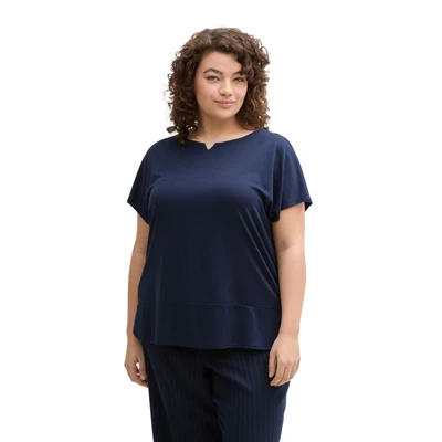 Abbildung von TOM Tailor PLUS SIZE Tshirt basic, Damen, Größe: 52, Real navy blue