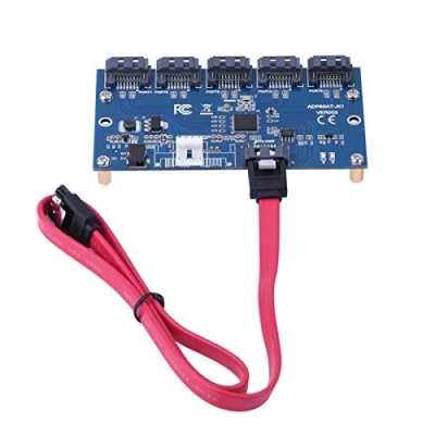 Abbildung von SATA Adapterkarte, Riser Karten Hub 5 Port Multiplie Unterstützung Hot Swap