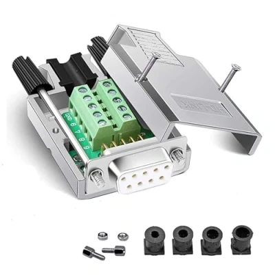 Abbildung von PENGLIN DB9 Buchse, ohne Löten, Metallgehäuse, 9 polig, RS232 D SUB, serieller Adapter