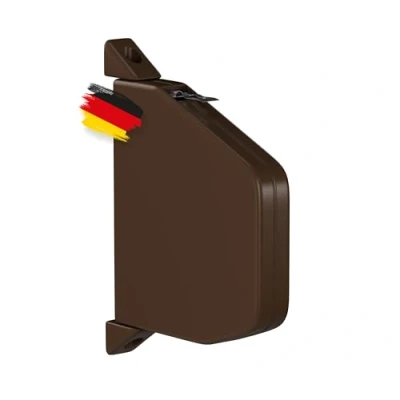 Abbildung von BAUHELD® Schnurwickler ohne Schnur [Made in Germany] Mini Rollladen Aufwickler mit Einfädelautomatik Aufputz Aufroller für 5m Rolladen 180 Grad Schwenkbar Lochabstand 153mm Braun