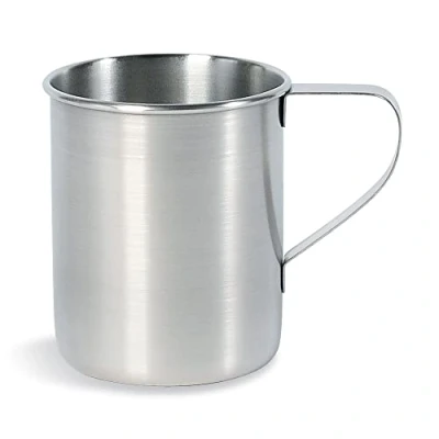 Abbildung von Tatonka Edelstahl Becher Mug S (250 ml) Einwandiger Trinkbecher mit 0,25l Volumen, Griff und Volumenskalierung Lebensmittelecht, unzerbrechlich, schadstofffrei Ø 7,5 x 9 cm