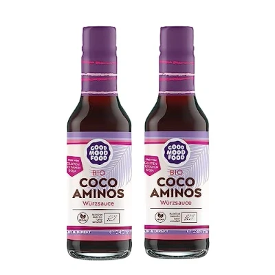 Abbildung von Coco Aminos Würzsauce Bio goodmoodfood 2x245 ml Sojasauce Alternative Coconut Soy Sauce Vegan Glutenfrei Histaminfrei Sojafrei