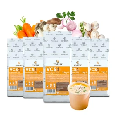 Abbildung von VENESSA VCS1 Champignonsuppe 5 x 1kg Champignon Cremesuppe Suppenpulver Für Feine Cremige Soup Automatensuppe Vorratspackung Vending und Automaten