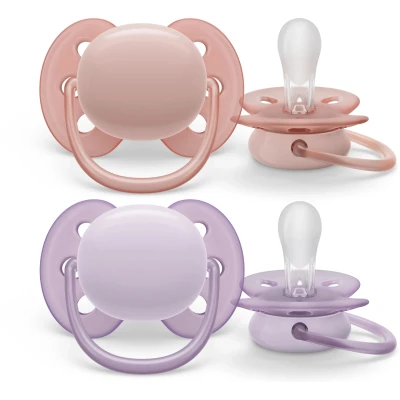 Abbildung von Philips Avent Ultra Soft Schnuller 0 6m 2er Pack, Rosa/Lila