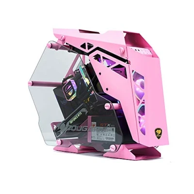 Abbildung von COUGAR Gaming PC Gehäuse Conquer Mini Pink Aluminium Luftkühlung kompatibel mit Langen Grafikkarten Steckplätze für Lüfter oder Heizkörper USB Anschlüsse