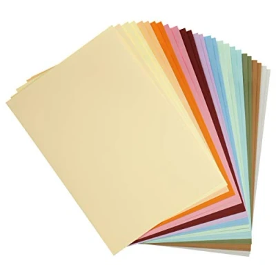 Abbildung von Clairefontaine 975399C Packung mit 28 Bastelkartons Maya, 185g, DIN A3, 29,7 x 42 cm, 1 Pack, 14 Pastellfarben sortiert