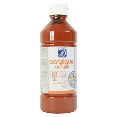 Abbildung von Lefranc &amp; Bourgeois 188535 Value Kinder Acrylfarbe, auf Wasserbasis, mit Glanzeffekt, seidenglänzender Finish, deckend, Dosieröffnung, 500ml Flasche, braun
