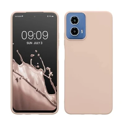 Abbildung von kwmobile Hülle kompatibel mit Motorola Moto G34 5G weiches TPU Silikon Case Cover geeignet für kabelloses Laden Coconut Swirl