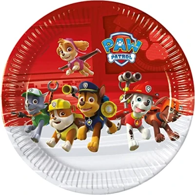 Abbildung von Paw Patrol Teller rot 23cm 8 Stück
