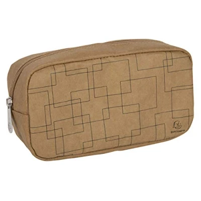 Abbildung von Exacompta 17670E Premium Etui Eterneco wasserabweisende Federtasche aus pflanzlichen und veganen Materialien ideale Federmappe für Schule, Uni Arbeit Kunstlederoptik braun