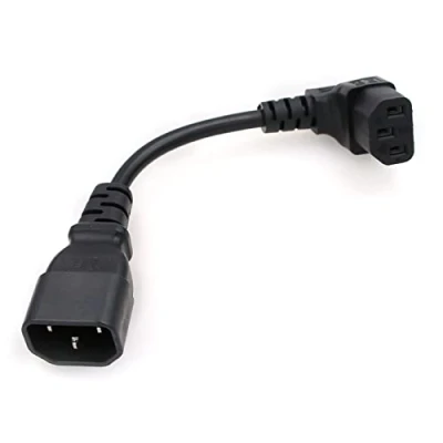 Abbildung von ZBLZGP Einzelner Stecker C14 auf Winkel Buchse C13 kurze Stromversorgung IEC 320 Verlängerungskabel Adapterkabel (gerade C13)