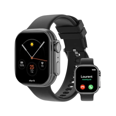 Abbildung von Abyx Fit Touch 5 Smartwatch für Damen Herren mit Telefonfunktion, Fitnesstracker, AMOLED Farbdisplay, Armbanduhr, Blutdruckmessung Herzfrequenz Schlafmonitor, Real SpO2, IP68 Schrittzähler