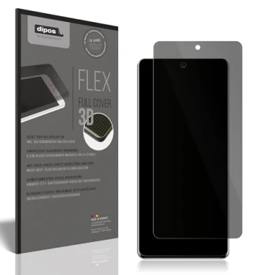 Abbildung von dipos Flex Privacy Blickschutz Folie matt passend für Motorola Edge 50 Fusion Schutzfolie mit 100% Displayabdeckung, Fingerprint Kompatibel, Case Friendly, Full Cover, Sichtschutz Filter 2way