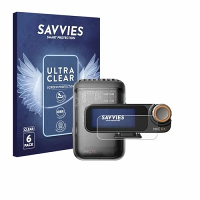 Abbildung von Savvies 6 Stück Schutzfolie für DJI Mic 2 (Receiver) Displayschutz Folie Ultra Transparent
