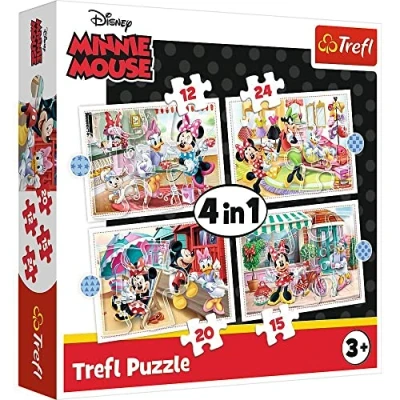 Abbildung von Trefl Puzzle 4 in 1 Disney Minnie Mouse (Kinderpuzzle), 19 Puzzleteile