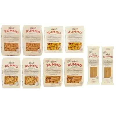 Abbildung von 10er Pack Testpaket Rummo Pasta Maccheroncelli Penne Rigate Conchiglie Lumachine Tripoline ,Italienische Nudeln aus Hartweizengrieß,Italienische 500g