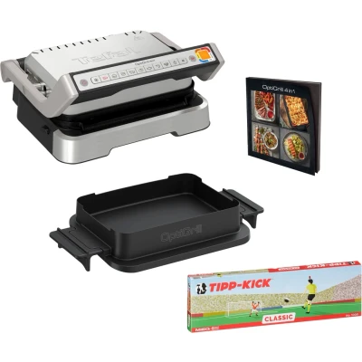 Abbildung von Tefal Kontaktgrill &quot;GC774D TK OptiGrill 4in1 Grillen/BBQ/Ofen/kompl. Mahlzeit&quot;, 2100 W, inkl. Backschale, Gratis Tipp Kick Spiel