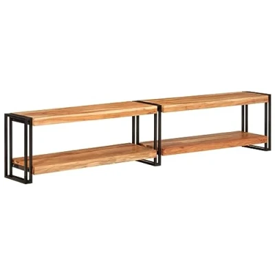 Abbildung von vidaXL TV Schrank, Fernsehschrank mit viel Stauraum, Lowboard für Fernseher Wohnzimmer, Fernsehtisch Möbel HiFi Massivholz Akazie