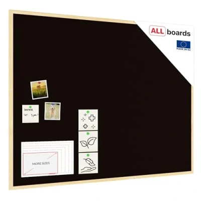 Abbildung von ALLboards Schwarz Pinnwand mit Holz Rahmen 120x90cm Korktafel Korkwand Kork