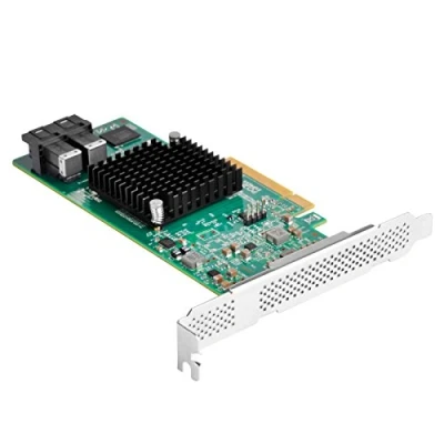 Abbildung von SilverStone SST ECS05 PCI E Erweiterungskarte auf Servernivau Gen 3.0 x8, 8x SAS(12Gb/s) / SATA(6Gb/s) Ports mit LSISAS3008 Controller, unterstützt RAID 0,1,1E,10, low profile geeignet