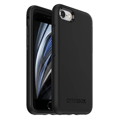 Abbildung von OtterBox Symmetry Hülle für iPhone 7/8/SE 2. gen/SE 3. gen, stoßfest, sturzsicher, schützende dünne Hülle, 3x getestet nach Militärstandard, Schwarz, Keine Einzelhandelsverpackung
