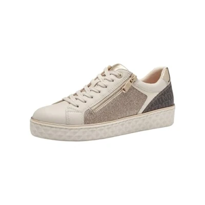 Abbildung von MARCO TOZZI Damen Sneaker flach Vegan Freizeit, Beige (Cream Comb), 38 EU