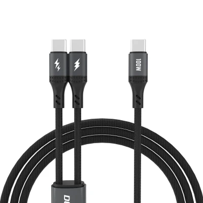 Abbildung von Dudao L3F 2 i 1 USB C til 2x 100W 1,2m Sort