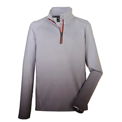 Abbildung von killtec (KILAH Jungen Funktionsshirt mit Stehkragen und Reißverschluss KSW 164 BYS LS SHRT, hellgrau, 140, 38497 000