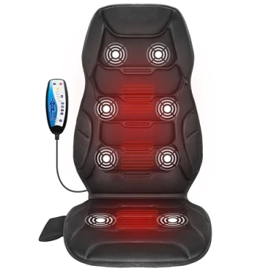 Abbildung von COMFIER Rückenmassagegerät mit Wärme, Vibrationsmassagekissen 8 Massageknoten &amp; 5 Modi, Massagestuhl für Home Office, beheizter Massagesessel Rückenschmerzen,Geschenke Mama, Papa
