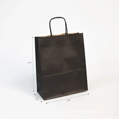 Abbildung von Clairefontaine 395712C Packung mit 25 Tüten aus Kraftpapier, robust und praktisch, 110g, 22x10x27cm, 1 Pack, Schwarz