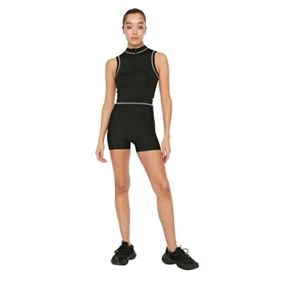 Abbildung von Trendyol Damen Black Roller Sports Tights Yoga Pants, Schwarz, S EU