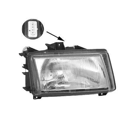 Abbildung von VAN WEZEL 5826962 Scheinwerfer rechts H4 für Rechtsverkehr ohne Stellmotor LWR P43t VOLKSWAGEN: Polo III Variant, Caddy 2 Kastenwagen
