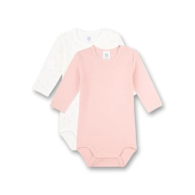 Abbildung von Sanetta Body Langarm (Doppelpack) Rosa und Weiß Hochwertiger nachhaltiger für Mädchen aus Bio Baumwolle. Inhalt: 2er Set Baby 062
