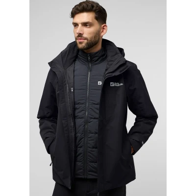 Abbildung von Jack Wolfskin Altenberg 3IN1 Regenjacke / wasserabweisende Jacke, Herren, Größe: 3XL, Black