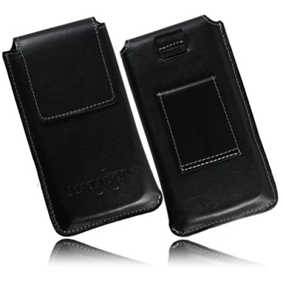 Abbildung von MATADOR Ledertasche Handytasche Gürtel Tasche Schwarz/Black BlackBerry KeyOne/KeyOne 2 Gürtelschlaufe (Easy Out System)