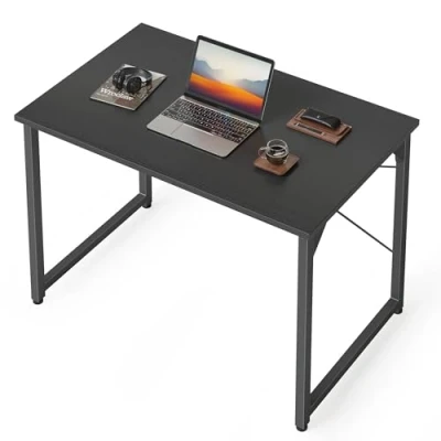 Abbildung von CubiCubi Schreibtisch Kleiner Tisch Computertisch, 80 x 40 75 cm Home Office Schreibtisch, Moderner Schlichter Stil PC für Zuhause, Büro, Studium, Schreiben, Schwarz