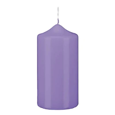 Abbildung von Stumpenkerzen Stumpen Kerzen Lavendel Lila 10 x Ø 4 cm, 12 Stück getauchte Spitzkopf in RAL Qualität