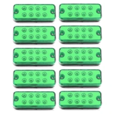 Abbildung von 10 x 24 V 8 LED Seitenumrisslichter grün Lampen für LKW Chassis Anhänger Kipper Wohnwagen Wohnmobil Bus
