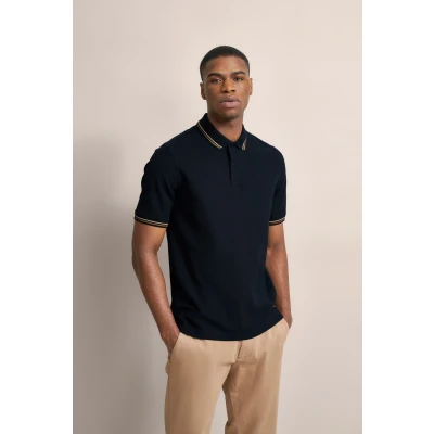 Abbildung von bugatti MIT Kontraststreifen Poloshirt, Herren, Größe: 4XL, Marine