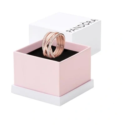 Abbildung von Pandora Sparkling &amp; Polished Lines Ring, Damen, Größe: 48, Rose gold plated