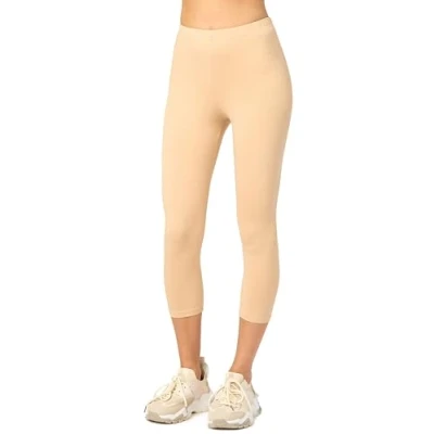 Abbildung von Merry Style Damen 3/4 Leggings Capri Sportleggings MS10 199 (Nude,S)
