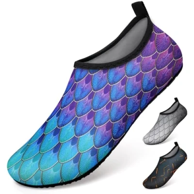 Abbildung von WateLves Unisex Badeschuhe Strandschuhe für Wassersport Beach Pool Surfen Yoga (yl.Blaugrün, Gr. 39/40 EU (Asian: 40/41)