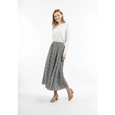 Abbildung von DREIMASTER Klassik Women&#039;s Maxi Skirt L / Schwarz Weiß 100% Polyester