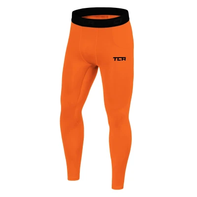 Abbildung von TCA Funktionsleggings Herren Leggings, Kompressionshose, Sporthose, Lang Orange, L (1 tlg)