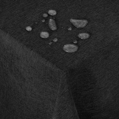 Abbildung von Deconovo Leinenoptik Tischdecke Wasserabweisend Tischwäsche Lotuseffekt 140x240 cm Schwarz