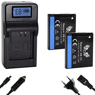 Abbildung von 2X SK Akku Ersatz für Canon NB 11L / 11LH 600mAh + Speed Charger IXUS 170 175 180 185 190 275 HS 285 // PowerShot SX430 is SX432 A4050