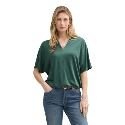 Abbildung von TOM Tailor V NECK Tshirt basic, Damen, Größe: Small, Explorer green