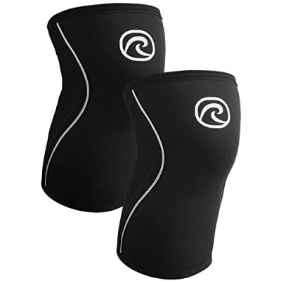 Abbildung von Rehband Kniebandage 3mm Neopren, leichte für Damen &amp; Herren, Bandage Knie Ausdauersport, atmungsaktive Sportbandage, Farbe:Schwarz 1 Paar, Größe:L