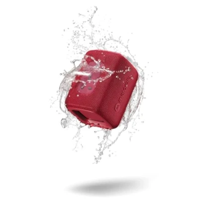 Abbildung von Motorola ROKR 300 Bluetooth 5.3 Lautsprecher, tragbar, kabellos, 7 W, kompakter IP67, wasserdicht und staubdicht, 12 Stunden Laufzeit, Soud Rot